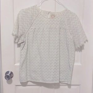 J.Crew White eyelet chevron Shirt